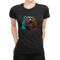 Bear Angry Ladies Fitted T-shirt | Artistshot