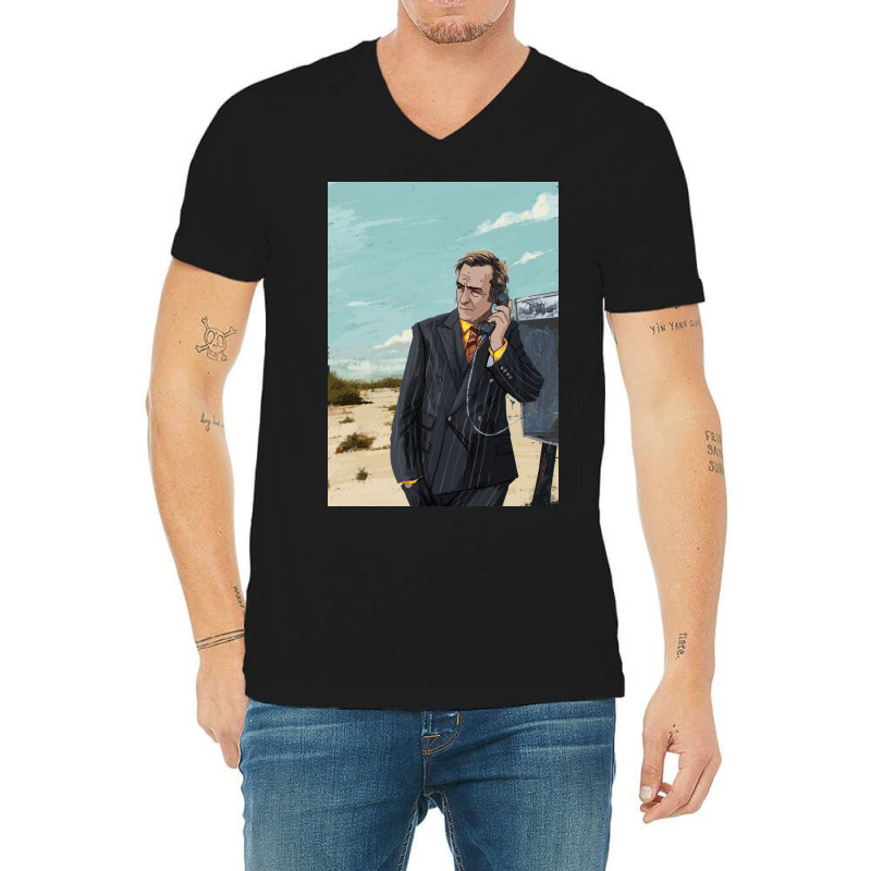 Call Saul Phone V-Neck Tee by edinrei | Artistshot