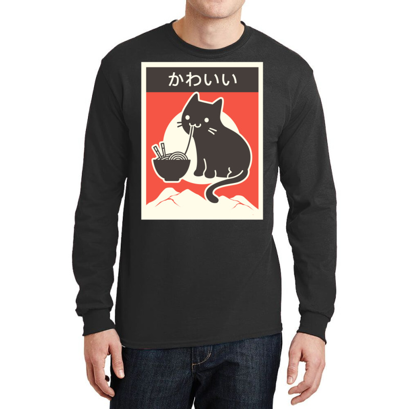 Kawaii Vintage Style Japenese Ramen Cat Long Sleeve Shirts | Artistshot