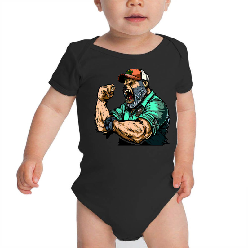 Bear Master Angry Baby Bodysuit by Tobiasoey18 | Artistshot