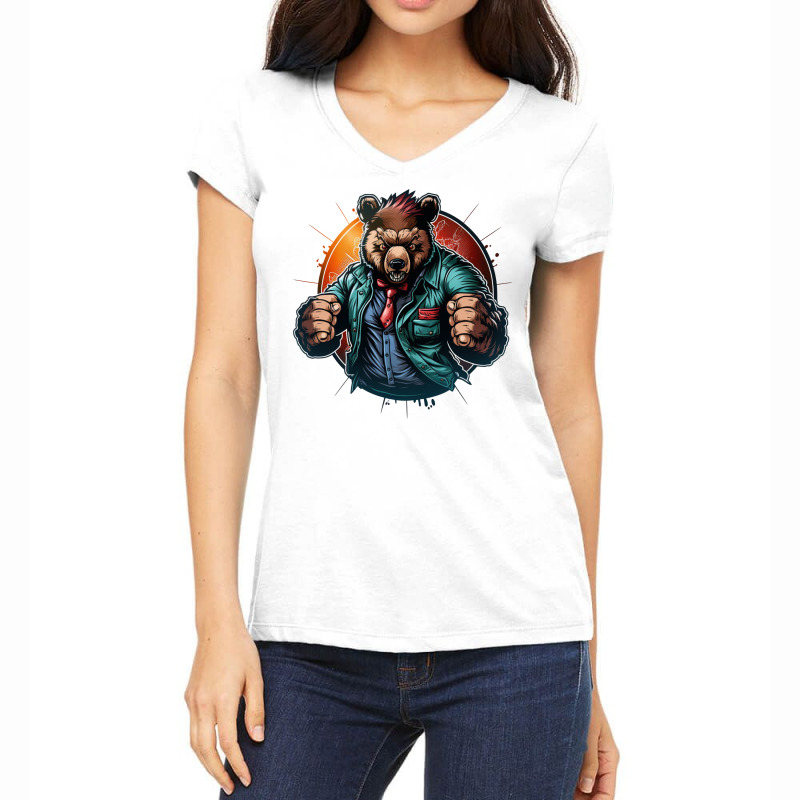 Bear Master Angry Women's V-Neck T-Shirt by Tobiasoey18 | Artistshot