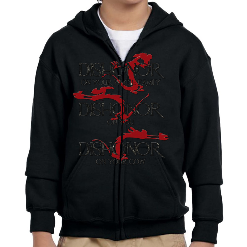 Mushu Dishonor On Your Whole Family Graphic T Shir Youth Zipper Hoodie | Artistshot