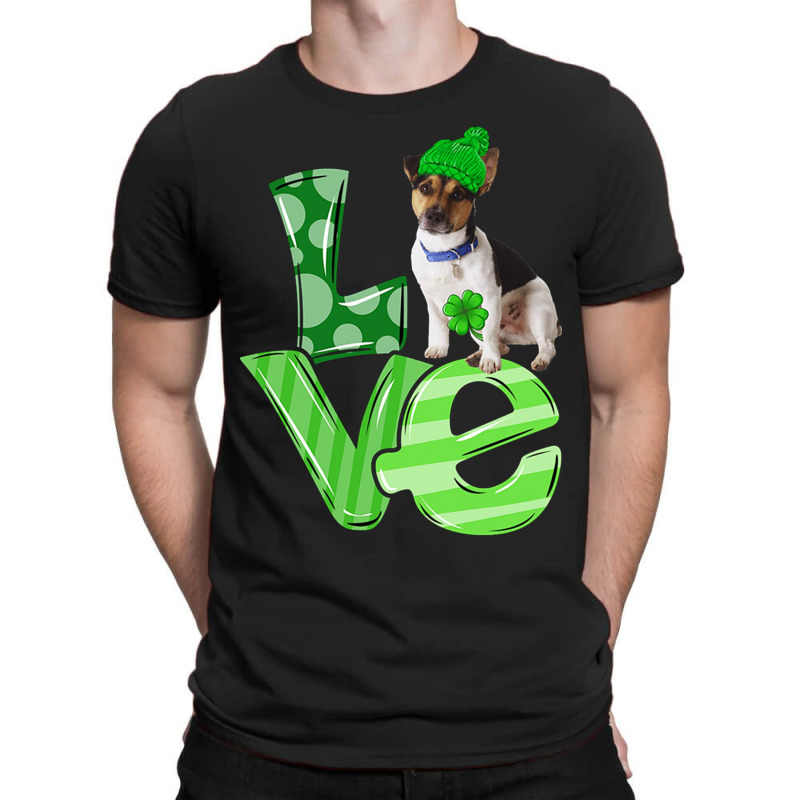 Love Rat Terrier Dog Shamrock Leaf St Patrick Day T-shirt | Artistshot