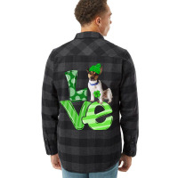 Love Rat Terrier Dog Shamrock Leaf St Patrick Day Flannel Shirt | Artistshot