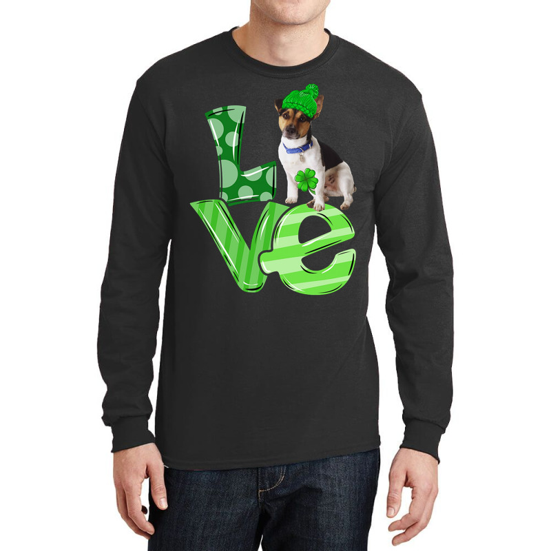 Love Rat Terrier Dog Shamrock Leaf St Patrick Day Long Sleeve Shirts | Artistshot