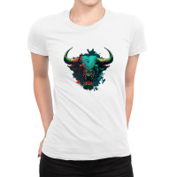 Bull Angry Ladies Fitted T-shirt | Artistshot