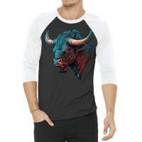 Bull Angry 3/4 Sleeve Shirt | Artistshot