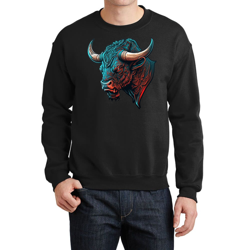 Bull Angry Crewneck Sweatshirt by HayesHewitt00 | Artistshot