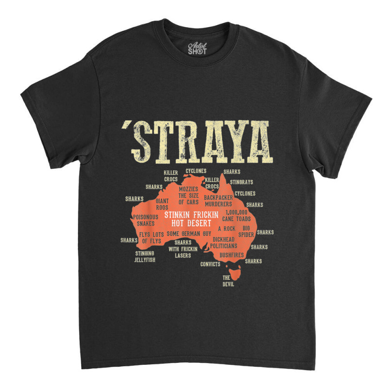 Vintage Aussie Day Straya Australia Map G Day Mate Classic T-shirt | Artistshot