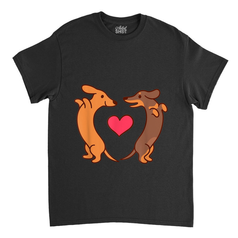 Dachshund Dogs Heart Wiener Valentines Day Men Wom Classic T-shirt | Artistshot