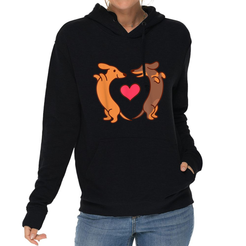 Dachshund Dogs Heart Wiener Valentines Day Men Wom Lightweight Hoodie | Artistshot