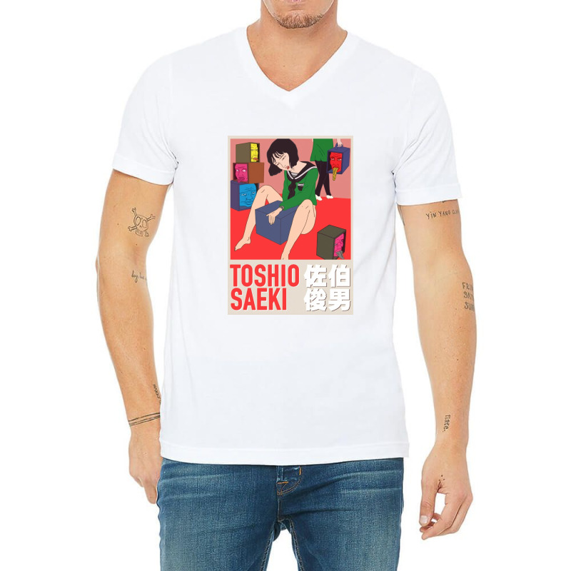 Toshio Saeki Sitting With Box V-neck Tee | Artistshot