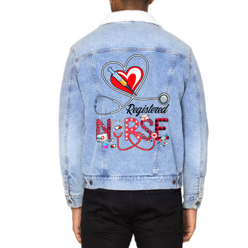 Registered Nurse Medical Nursing Rn Nurses Day Ste Unisex Sherpa-lined Denim Jacket | Artistshot