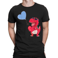 Dinosaur With Heart Balloon Valentines Day Love Bo T-shirt | Artistshot