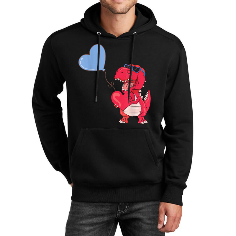 Dinosaur With Heart Balloon Valentines Day Love Bo Unisex Hoodie | Artistshot