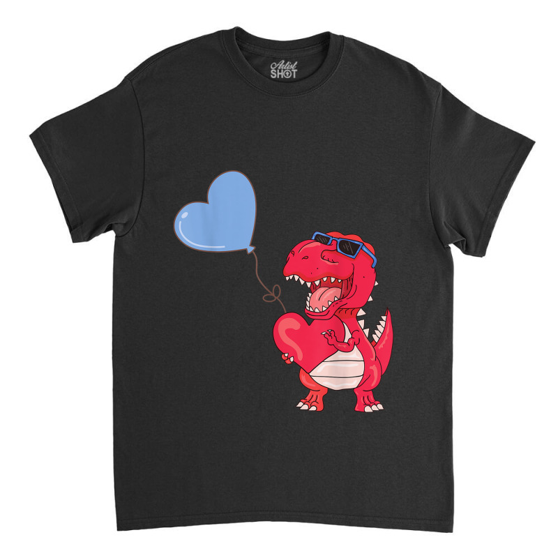 Dinosaur With Heart Balloon Valentines Day Love Bo Classic T-shirt | Artistshot