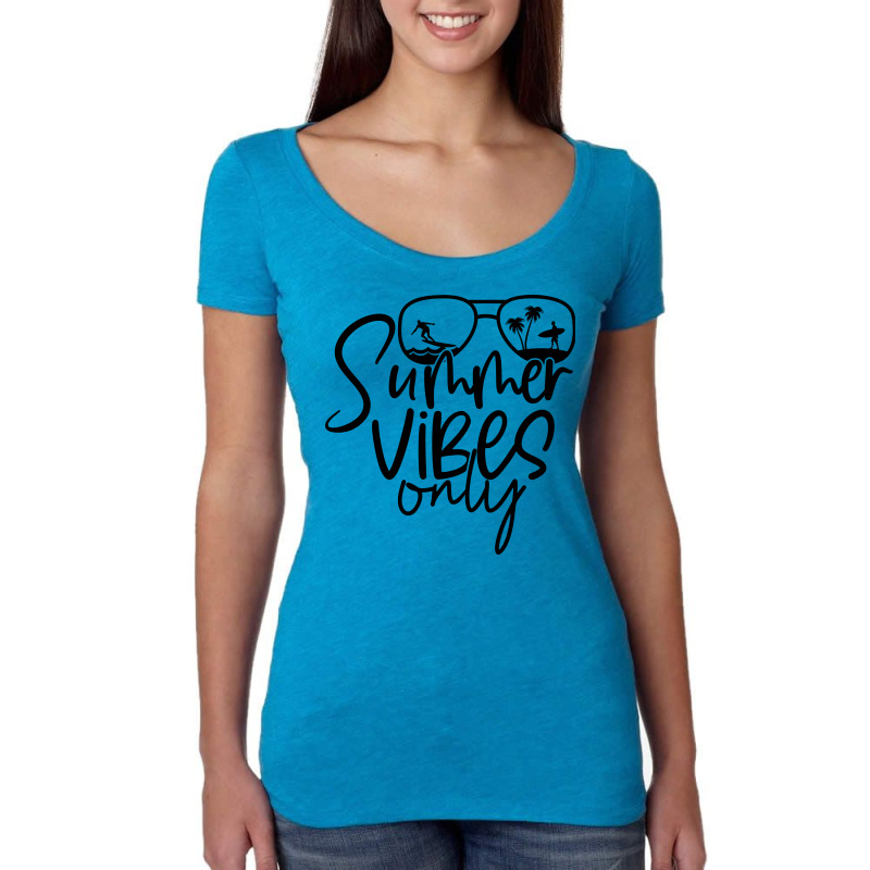 Summer Vibes Only Women's Triblend Scoop T-shirt by Purpleblobart | Artistshot