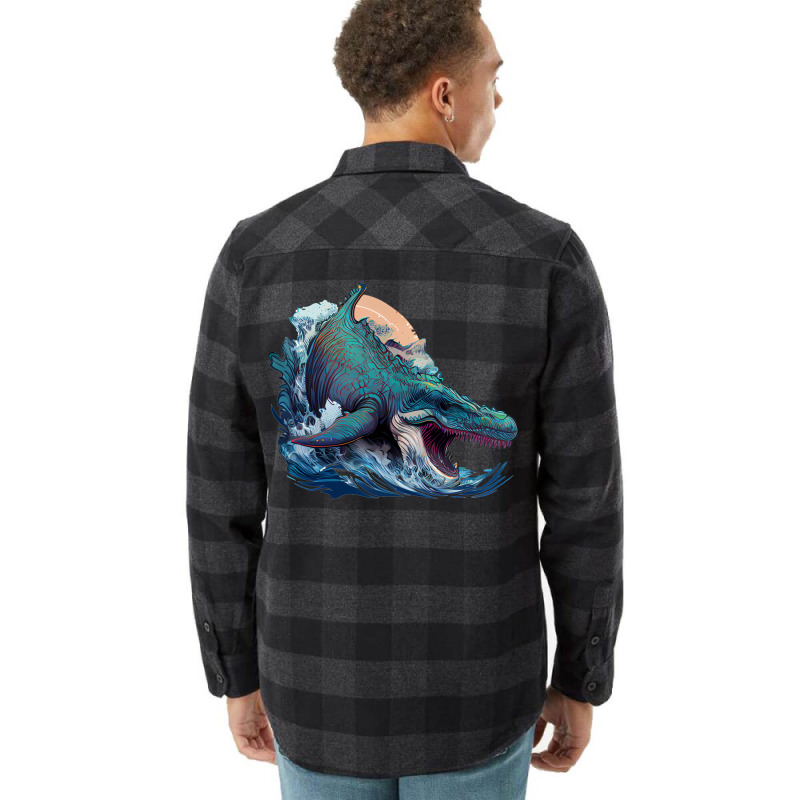 Dinosaurus Ocean Flannel Shirt by UrielTurner100 | Artistshot