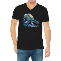 Dinosaurus Ocean V-neck Tee | Artistshot