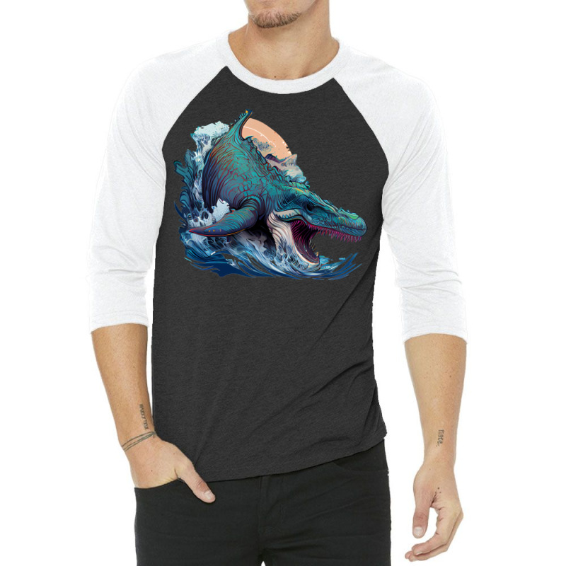 Dinosaurus Ocean 3/4 Sleeve Shirt by UrielTurner100 | Artistshot