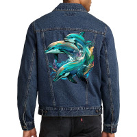 Dolphins Crush Men Denim Jacket | Artistshot