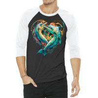 Dolphins Crush Love 3/4 Sleeve Shirt | Artistshot