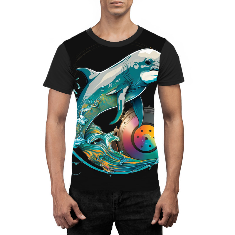 Dolphins Dj Graphic T-shirt by ZoritaStrong290 | Artistshot