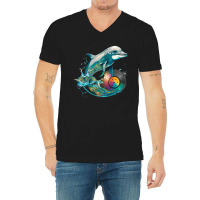 Dolphins Dj V-neck Tee | Artistshot