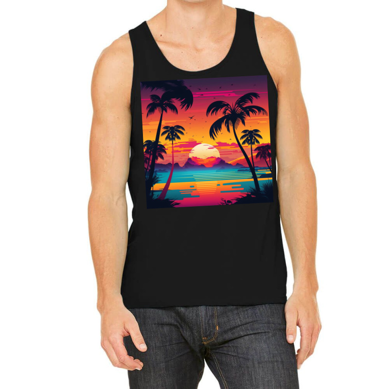 Aesthetic Sunset With Birds Tank Top by Haven Treasures | Artistshot