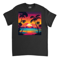 Aesthetic Sunset With Birds Classic T-shirt | Artistshot