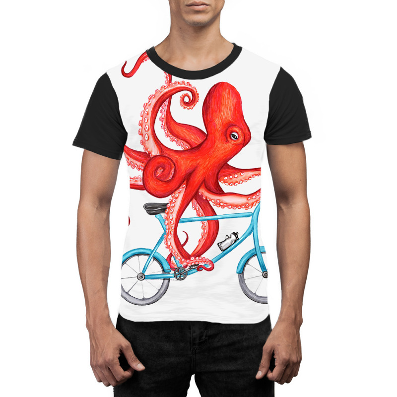 Cycling Octopus Graphic T-shirt by steverlopez | Artistshot