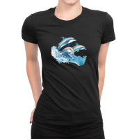 Ocean Sea Water Dolphins Ladies Fitted T-shirt | Artistshot