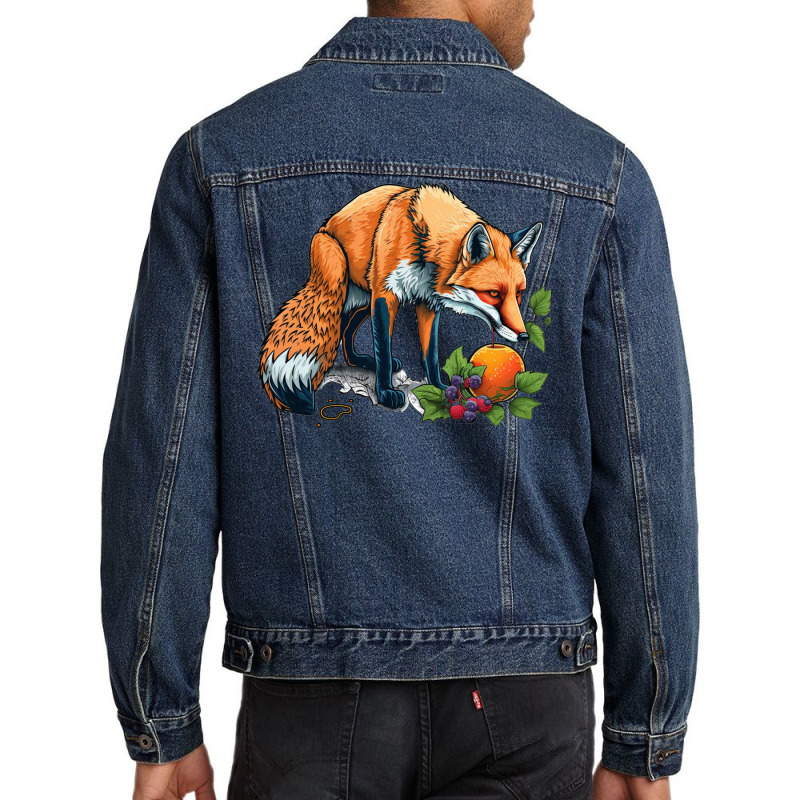 Fox Eating Fruit Men Denim Jacket by ZoritaStrong290 | Artistshot