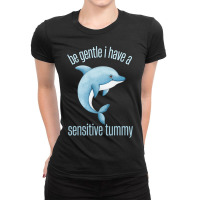 Be Gentle I Have A Sensitive Tummy Ladies Fitted T-shirt | Artistshot