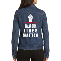 Vintage Black Lives Matter Support | White Ladies Denim Jacket | Artistshot