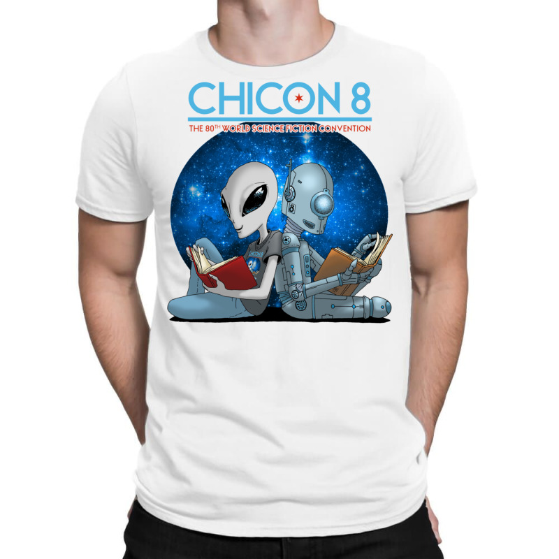 Chicon 8 Alien And Robot Reading T-Shirt by CynthiaTheresaWhite | Artistshot