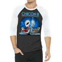 Chicon 8 Alien And Robot Reading 3/4 Sleeve Shirt | Artistshot