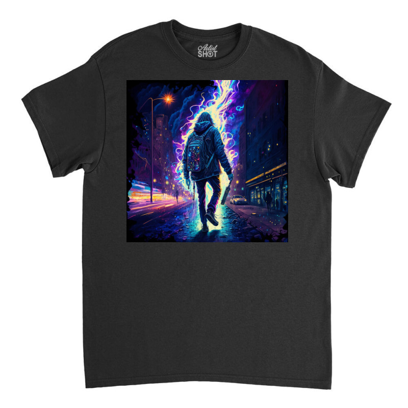 Lightning Strike Illustration Classic T-shirt by Creative Corner | Artistshot