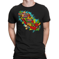 Mexico Map With Leopard And Sunflowers T-shirt | Artistshot