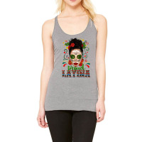 Proud Latina Skull Girl Messy Bun Racerback Tank | Artistshot