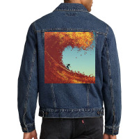 Surfing In Autumn Men Denim Jacket | Artistshot