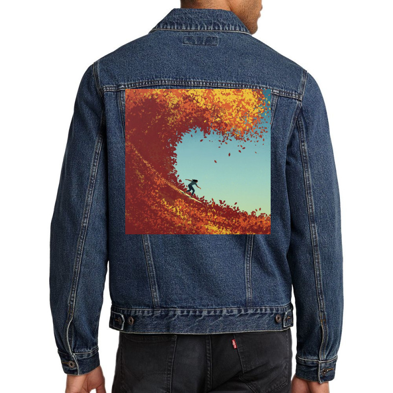 Surfing In Autumn Men Denim Jacket | Artistshot