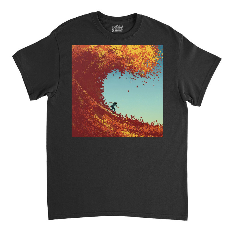 Surfing In Autumn Classic T-shirt | Artistshot