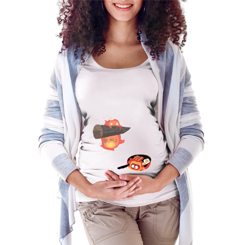 Calcifer Maternity Scoop Neck T-shirt by PEGGYBROWNEE | Artistshot