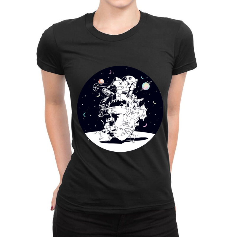 Castle In A Starry Night Ladies Fitted T-Shirt by PEGGYBROWNEE | Artistshot