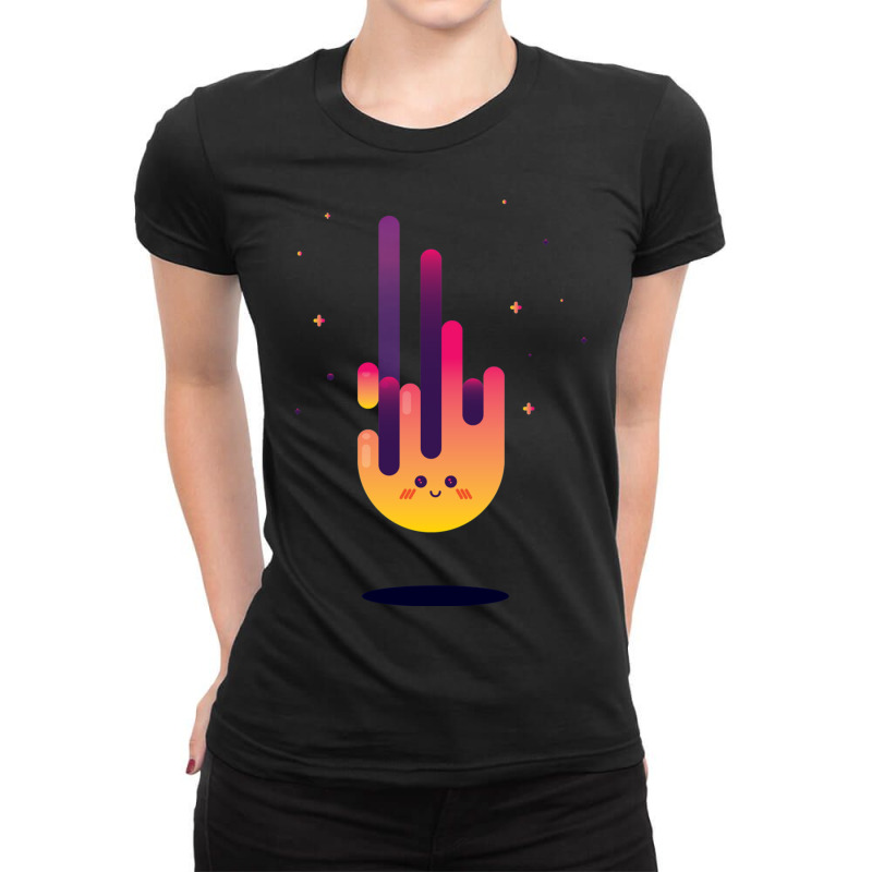 Cute Little Calcifer Fire Art Ladies Fitted T-Shirt by PEGGYBROWNEE | Artistshot