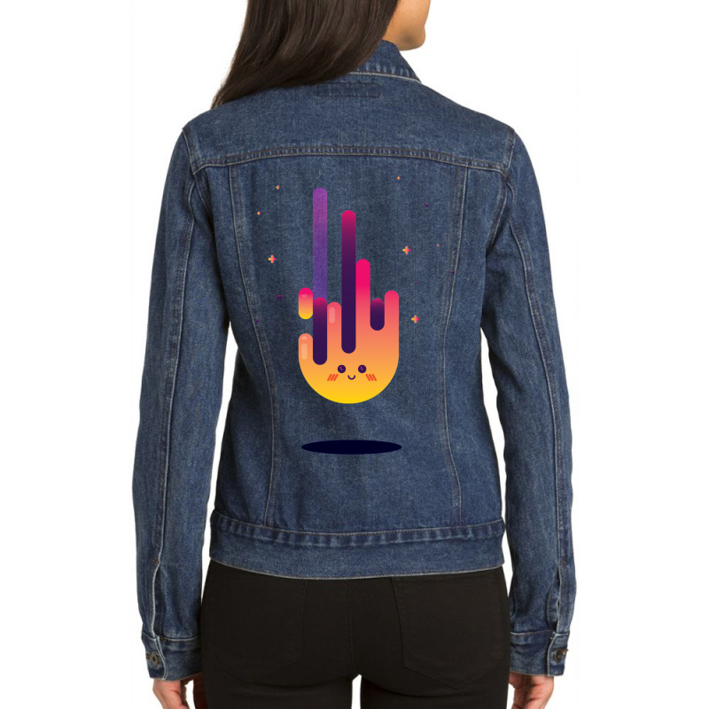 Cute Little Calcifer Fire Art Ladies Denim Jacket by PEGGYBROWNEE | Artistshot