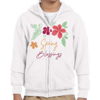 Spring Blessings,flower,season,vibes Youth Zipper Hoodie | Artistshot