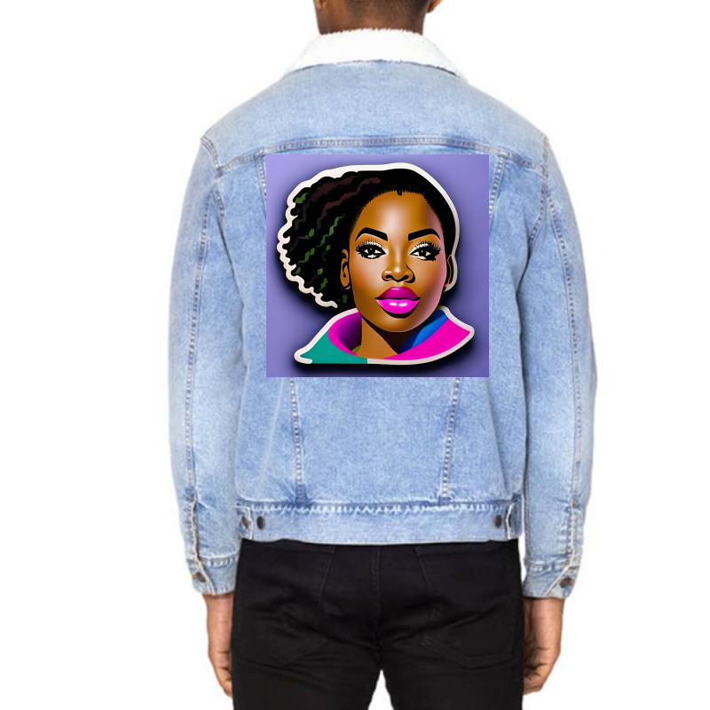Confidence & Culture Png  Sticker 1 Unisex Sherpa-lined Denim Jacket | Artistshot