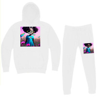 Little Black Girl With Eyeglasses Hoodie & Jogger Set | Artistshot
